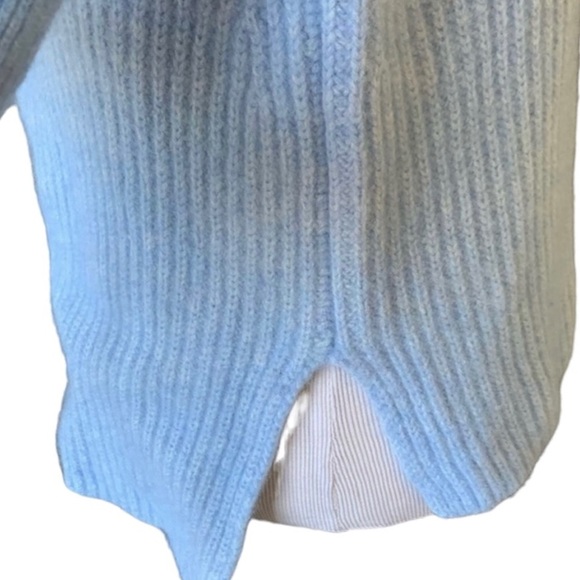 Veronica Beard cashmere blend, button mock neck, ribbed knit sweater Size Small - Picture 14 of 16
